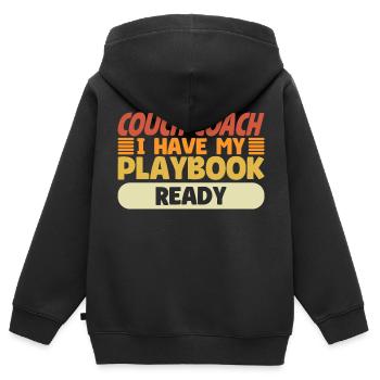 Coach Character Builder Attitude - Kinder Premium Organic Zip Hoodie - Schwarz - Hinten - AI Model Kid Male (0cm)