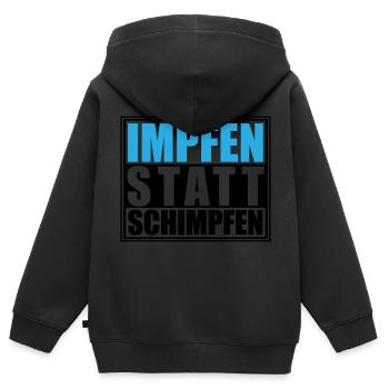 Impfen statt Schimpfen, Corona | Farben änderbar - Kinder Premium Organic Zip Hoodie - Schwarz - Hinten - AI Model Kid Male (0cm)