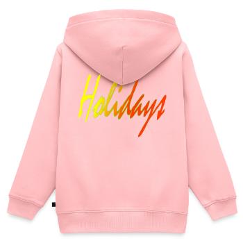 Ferien - Kinder Premium Organic Zip Hoodie - Rosa - Hinten - AI Model Kid Female (0cm)