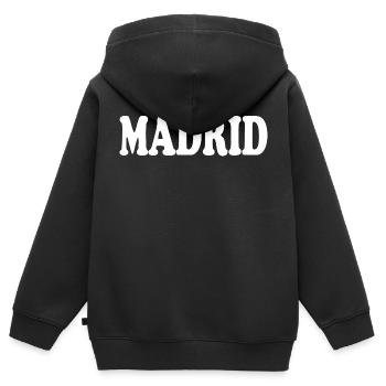 madrid - Kinder Premium Organic Zip Hoodie - Schwarz - Hinten - AI Model Kid Male (0cm)