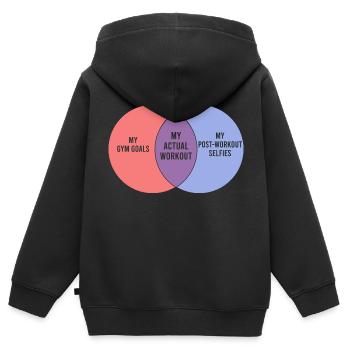 Dancing Funny Venn Diagram Workout Gym - Kinder Premium Organic Zip Hoodie - Schwarz - Hinten - AI Model Kid Male (0cm)