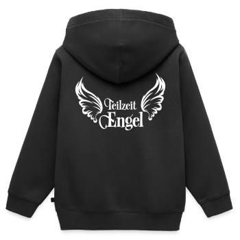 Part-time angel - Kids Premium Organic Zip-up Hoodie - black - Back - AI Model Kid Male (0cm)