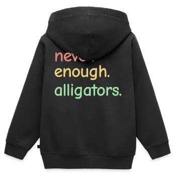 Jamais assez d’alligators - Alligator Lovers - Sweat Premium à capuche zippé enfant bio - noir - Dos - AI Model Kid Male (0cm)