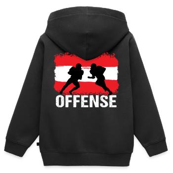 Football américain Autriche Offensive - Sweat Premium à capuche zippé enfant bio - noir - Dos - AI Model Kid Male (0cm)