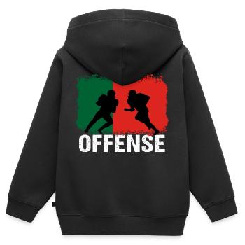 Football américain Portugal Offensive - Sweat Premium à capuche zippé enfant bio - noir - Dos - AI Model Kid Male (0cm)
