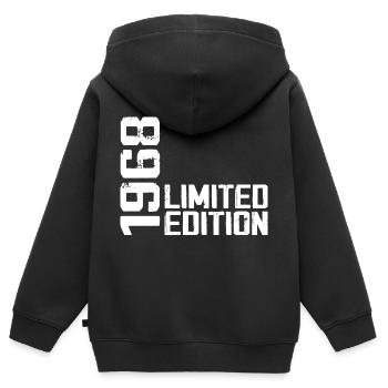 Legendär seit 1968 Geburtstagsgeschenk 1968 - Kinder Premium Organic Zip Hoodie - Schwarz - Hinten - AI Model Kid Male (0cm)