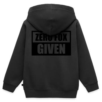 Zero Fox Given - Kids Premium Organic Zip-up Hoodie - black - Back - AI Model Kid Male (0cm)