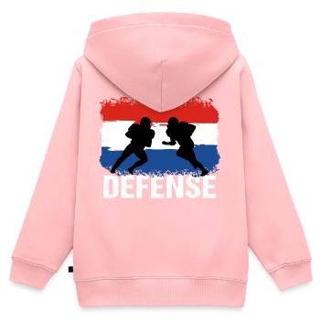 American Football Niederlande Defense - Kinder Premium Organic Zip Hoodie - Rosa - Hinten - AI Model Kid Female (0cm)