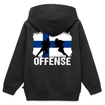 American Football Finnland Offense - Kinder Premium Organic Zip Hoodie - Schwarz - Hinten - AI Model Kid Male (0cm)