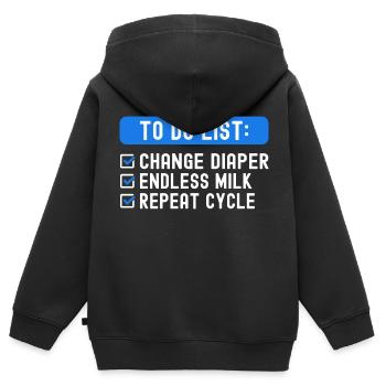 To Do List Parenting - Kids Premium Organic Zip-up Hoodie - black - Back - AI Model Kid Male (0cm)