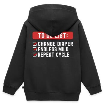 To Do List Parenting - Kids Premium Organic Zip-up Hoodie - black - Back - AI Model Kid Male (0cm)