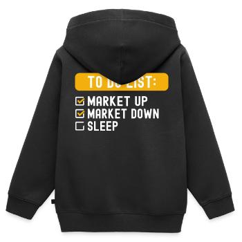 To Do List Investing - Kids Premium Organic Zip-up Hoodie - black - Back - AI Model Kid Male (0cm)