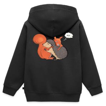 Wappen, stechende Umarmung - Kinder Premium Organic Zip Hoodie - Schwarz - Hinten - AI Model Kid Male (0cm)