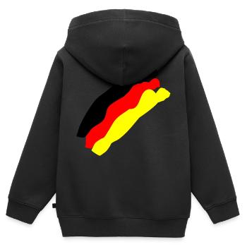 Deutsche Flagge - Kinder Premium Organic Zip Hoodie - Schwarz - Hinten - AI Model Kid Male (0cm)