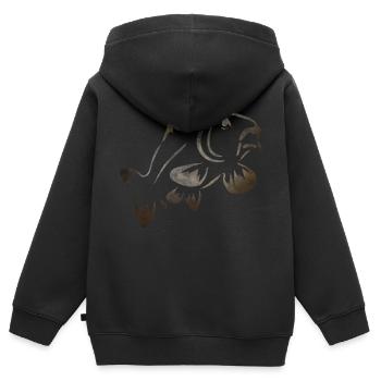 Karpfen Zeichnung - Kinder Premium Organic Zip Hoodie - Schwarz - Hinten - AI Model Kid Male (0cm)