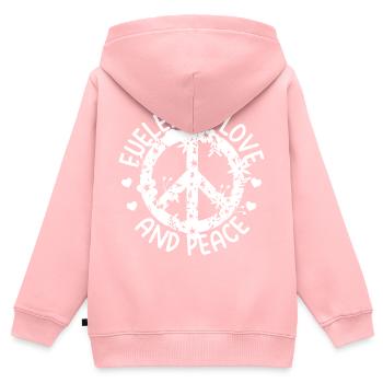 Hippies - Sweat Premium à capuche zippé enfant bio - rose - Dos - AI Model Kid Female (0cm)
