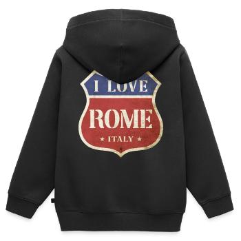 Rom Rome Italien Stadt I Love Vintage Retro - Kinder Premium Organic Zip Hoodie - Schwarz - Hinten - AI Model Kid Male (0cm)