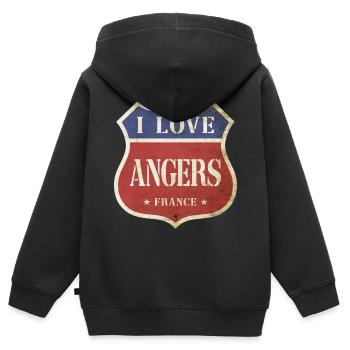 Angers Frankreich Stadt I Love Vintage Retro - Kinder Premium Organic Zip Hoodie - Schwarz - Hinten - AI Model Kid Male (0cm)