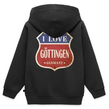Göttingen Deutschland Stadt I Love Vintage Retro - Kinder Premium Organic Zip Hoodie - Schwarz - Hinten - AI Model Kid Male (0cm)