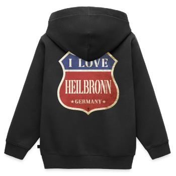 Heilbronn Deutschland Stadt I Love Vintage Retro - Kinder Premium Organic Zip Hoodie - Schwarz - Hinten - AI Model Kid Male (0cm)