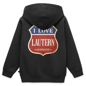 Kaiserslautern Lautern Deutschland Stadt I Love - Kinder Premium Organic Zip Hoodie - Schwarz - Hinten - AI Model Kid Male (0cm)