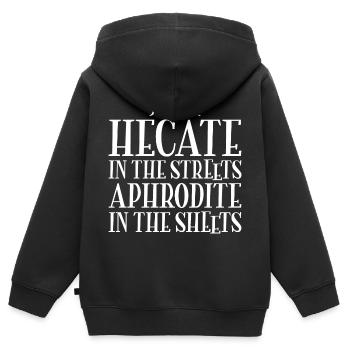 Sorcières - Sweat Premium à capuche zippé enfant bio - noir - Dos - AI Model Kid Male (0cm)