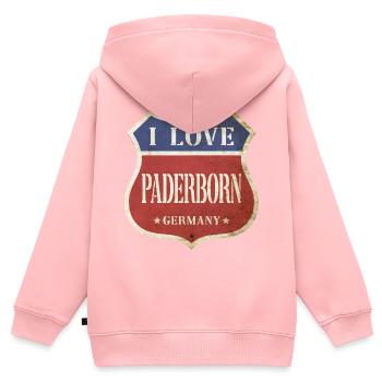 Paderborn Deutschland Stadt I Love Vintage Retro - Kinder Premium Organic Zip Hoodie - Rosa - Hinten - AI Model Kid Female (0cm)