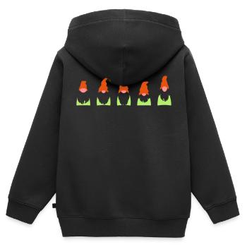 zwerge in einer Reihe - Kinder Premium Organic Zip Hoodie - Schwarz - Hinten - AI Model Kid Male (0cm)