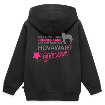 Hovawart Glitzer - Kinder Premium Organic Zip Hoodie - Schwarz - Hinten - AI Model Kid Male (0cm)