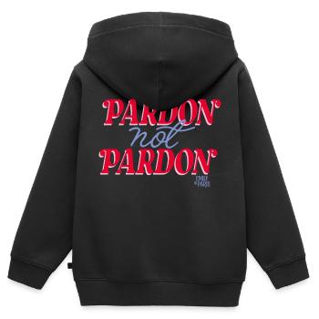 Emily In Paris Pardon Not Pardon Schriftzug Rot - Kinder Premium Organic Zip Hoodie - Schwarz - Hinten - AI Model Kid Male (0cm)
