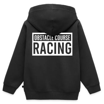 Équipement de course d’obstacles - Sweat Premium à capuche zippé enfant bio - noir - Dos - AI Model Kid Male (0cm)