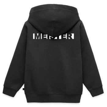 Meister - Kinder Premium Organic Zip Hoodie - Schwarz - Hinten - AI Model Kid Male (0cm)
