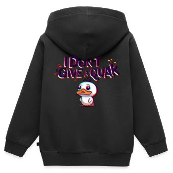 Süße Ente - I dont give a Quak! - Kinder Premium Organic Zip Hoodie - Schwarz - Hinten - AI Model Kid Male (0cm)