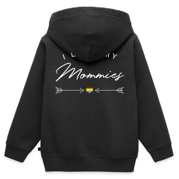 Love my mommies LGBT Baby Geburt Kind Geschenk CSD - Kinder Premium Organic Zip Hoodie - Schwarz - Hinten - AI Model Kid Male (0cm)