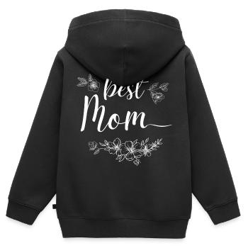 Beste Mutter - Kinder Premium Organic Zip Hoodie - Schwarz - Hinten - AI Model Kid Male (0cm)