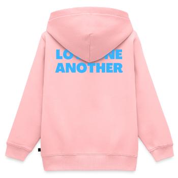 Aimez-vous les uns les autres - Citations chrétiennes - Sweat Premium à capuche zippé enfant bio - rose - Dos - AI Model Kid Female (0cm)
