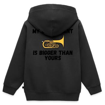 Fanfare Mellophone Musicien - Sweat Premium à capuche zippé enfant bio - noir - Dos - AI Model Kid Male (0cm)