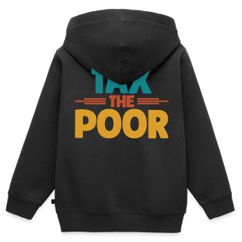 Meme Tax The Poor Sarcastic - Kinder Premium Organic Zip Hoodie - Schwarz - Hinten - AI Model Kid Male (0cm)