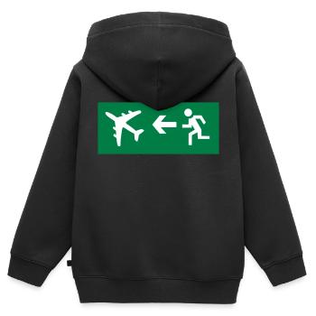Reisen - Kinder Premium Organic Zip Hoodie - Schwarz - Hinten - AI Model Kid Male (0cm)