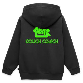 Coach Character Builder Attitude - Kinder Premium Organic Zip Hoodie - Schwarz - Hinten - AI Model Kid Male (0cm)