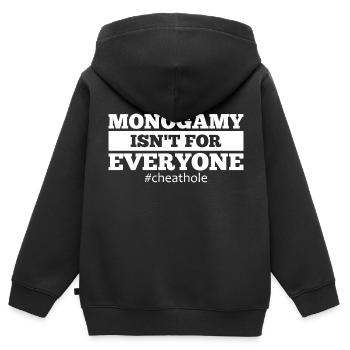 Cheater Relationship Revenge Cheating Disloyal - Kids Premium Organic Zip-up Hoodie - black - Back - AI Model Kid Male (0cm)