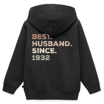 Bester Ehemann seit 1932 Jubiläumsgeschenk - Kinder Premium Organic Zip Hoodie - Schwarz - Hinten - AI Model Kid Male (0cm)