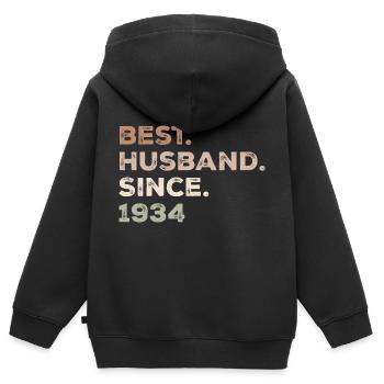 Bester Ehemann seit 1934 Jubiläumsgeschenk - Kinder Premium Organic Zip Hoodie - Schwarz - Hinten - AI Model Kid Male (0cm)