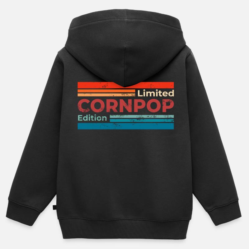 Corn Pop Was A Bad Dude Retro Cornpop Meme - Kinder Premium Organic Zip Hoodie - Schwarz