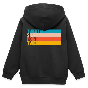 Running Vintage 26.2 Miles Marathoner Demi - Sweat Premium à capuche zippé enfant bio - noir - Dos - AI Model Kid Male (0cm)
