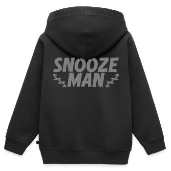 Late Riser Funny Snooze Man Nightshift - Kids Premium Organic Zip-up Hoodie - black - Back - AI Model Kid Male (0cm)