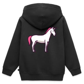 Licorne - licorne - Sweat Premium à capuche zippé enfant bio - noir - Dos - AI Model Kid Male (0cm)