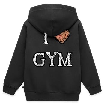 Gym - Kids Premium Organic Zip-up Hoodie - black - Back - AI Model Kid Male (0cm)