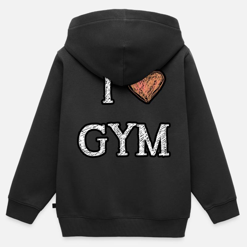 Gym - Sweat Premium à capuche zippé enfant bio - noir