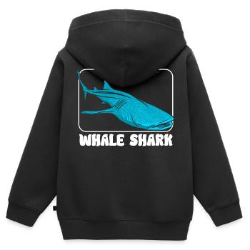 Walhai - Kinder Premium Organic Zip Hoodie - Schwarz - Hinten - AI Model Kid Male (0cm)